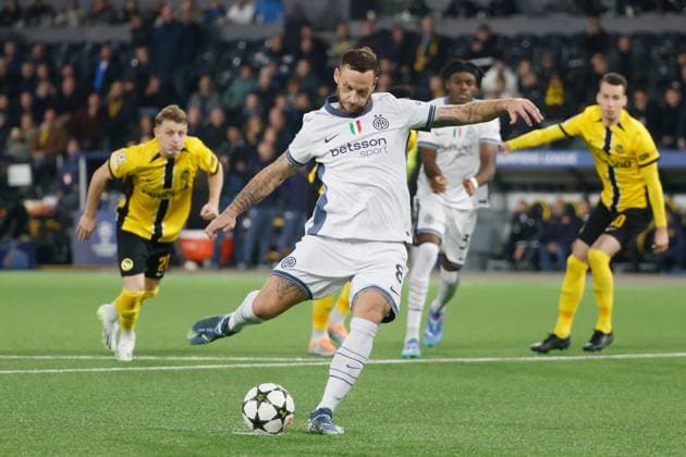 Young Boys - Inter Mailand Marko Arnautovic (Inter) verschiesst Elfmeter 23.10.2024 Wankdorf Stadion Bern, SCHWEIZ, Saison 2024 2025 Herren Fussball Champions League BSC Young Boys Bern - Inter Mailand Marko Arnautovic (Inter) verschiesst Elfmeter