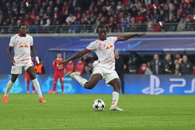 UEFA Champions League: RB Leipzig vs. FC Liverpool, 23.10.24 Amadou Haidara (8, RB Leipzig) holt zum Schuss aus. Fussball, UEFA Champions League, Saison 2024 2025: RB Leipzig vs. FC Liverpool am 23.10.24 in der Red Bull Arena, Leipzig. Copyright: xBEAUTIFULxSPORTS JanxKaeferx