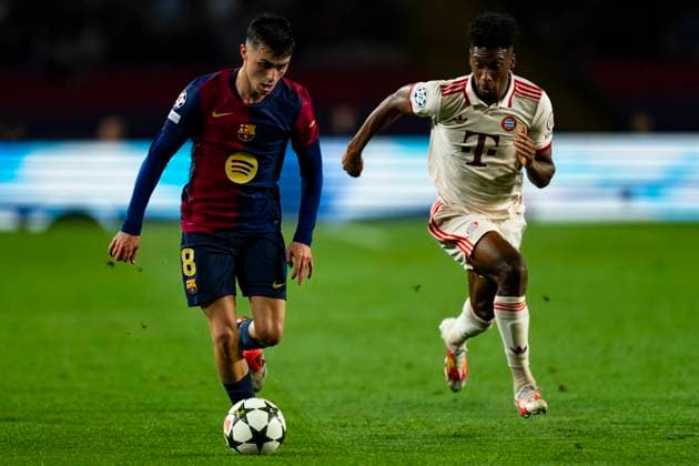 23.10.2024, xslx, Fussball UEFA Champions League, FC Barcelona, Barca - FC Bayern München emspor, v.l. Pedri (FC Barcelona) (DFL DFB REGULATIONS PROHIBIT ANY USE OF PHOTOGRAPHS as IMAGE SEQUENCES and or QUASI-VIDEO) Barcelona