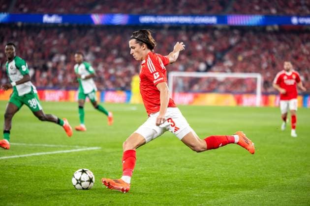 October 23, 2024, Lisboa, Portugal: Alvaro Carreras of Benfica seen in action during UEFA Champions League match, between Benfica and Feyenoord at Estadio Lisboa e Benfica. Final score; Benfica 1:3 Feyenoord. Lisboa Portugal - ZUMAs197 20241023_aaa_s197_453 Copyright: xNunoxBrancox