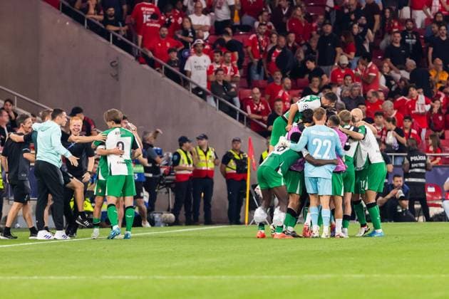October 23, 2024, Lisbon, Portugal: Feyenoord players celebrate a goal during the UEFA Champions League football match between SL Benfica and Feyenoord at Estadio da Luz Stadium. Lisbon Portugal - ZUMAs197 20241023_aaa_s197_483 Copyright: xHugoxAmaralx