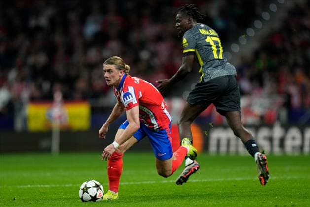Conor Gallagher of Atletico de Madrid and Ngal ayel Mukau of LOSC Lille Atletico de Madrid v LOSC Lille, UEFA Champios League match, date 3. Football, Riyadh Air Metropolitano Stadium, Madrid, Spain - 23 Oct 2024 Editorial use only  Copyright: xPressinphoto Shutterstockx 14811648h