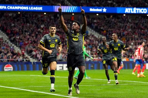 ESP: Atletico de Madrid v LOSC Lille. UEFA Champions League. Date 3. Jonathan David of LOSC Lille celebrates after scoring goal during the UEFA Champions League match between Atletico de Madrid v LOSC Lille played at Riyadh Air Metropolitano Stadium on October 23, 2024 in Madrid, Spain. kpng Copyright: xCesarxCebollax xPRESSINPHOTOx PS_241023_ATM_LIL_1270