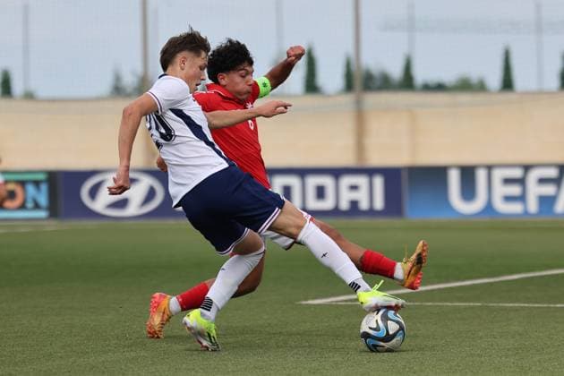 TA™ QALI, MALTA - OCTOBER 24: Igor Tyjon of England is in action during the UEFA European Under-17 Championship 2025 Group 1 qualifying soccer match between England and Malta at the Centenary Stadium, Ta™ Qali, Malta on October 24, 2024. England v Malta - Under-17 Championship UEFA Qualifying 2025 UEFA_U17_QLFY_25