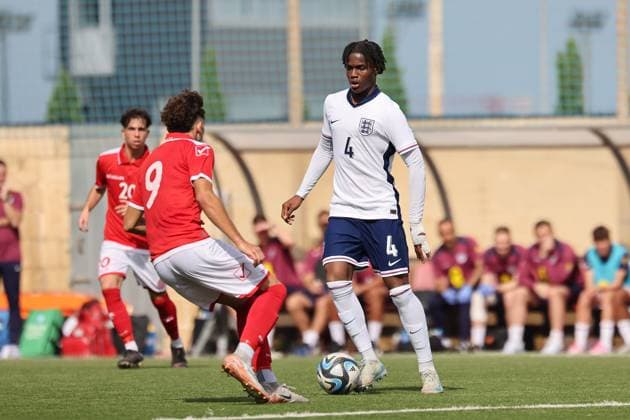 TA™ QALI, MALTA - OCTOBER 24: Chinazaekpere Nwosu of England is in action during the UEFA European Under-17 Championship 2025 Group 1 qualifying soccer match between England and Malta at the Centenary Stadium, Ta™ Qali, Malta on October 24, 2024. England v Malta - Under-17 Championship UEFA Qualifying 2025 UEFA_U17_QLFY_25