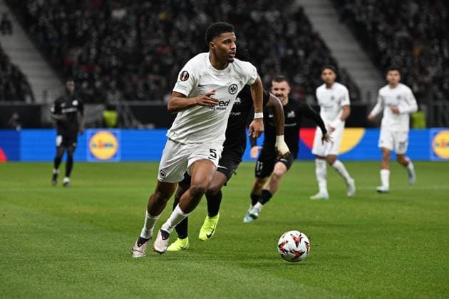 24.10.2024, xjhx, Fussball UEFA Europa League, Eintracht Frankfurt - Rigas Futbola Skola emspor, v.l. Aurele Amenda (Eintracht Frankfurt) (DFL DFB REGULATIONS PROHIBIT ANY USE OF PHOTOGRAPHS as IMAGE SEQUENCES and or QUASI-VIDEO) Frankfurt am Main