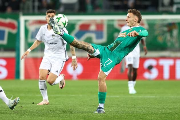 SOCCER - UEFA ECL, Rapid vs Noah VIENNA,AUSTRIA,24.OCT.24 - SOCCER - UEFA Conference League, SK Rapid Wien vs FC Noah Yerevan. Image shows Bendeguz Bolla (Rapid).  GEPAxpictures xArminxRauthner