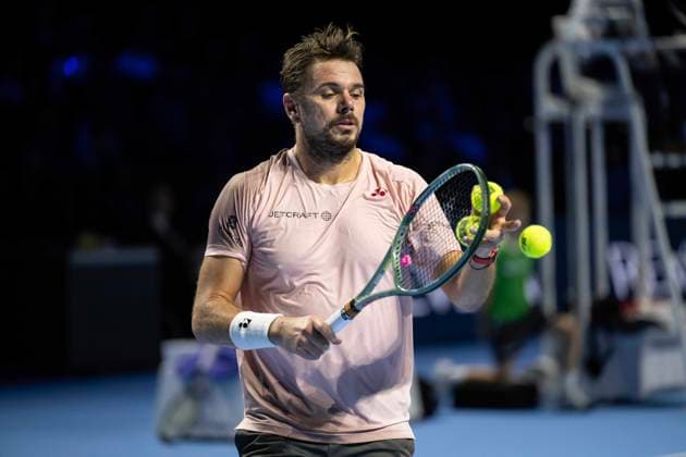 24th October 2024; St. Jakobshalle, Basel, Switzerland; ATP, Tennis Herren 500 Swiss Indoors Basel Tennis, Day 4; Stan Wawrinka (SUI) in action against Ben Shelton (USA) in the second round  ActionPlus12706808 DavidxEmm