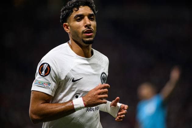 FRANKFURT, GERMANY - 24 OCTOBER, 2024: Omar Marmoush, The match of UEFA Europa LeagueSG Eintracht Frankfurt vs Riga FS at Deutsche Bank Stadium  Copyright: xx