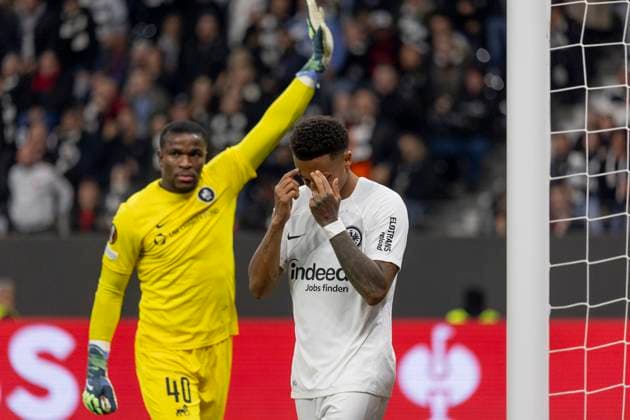 UEFA Europa League: Eintracht Frankfurt - FC Riga FS, 24.10.2024 Tuta (Eintracht Frankfurt 35) nachdem sein Tor wegen Abseits aberkannt worden ist, Eintracht Frankfurt - FC Riga FS, Frankfurt, Deutsche Bank Park, 24.10.2024 Copyright: xBEAUTIFULxSPORTS Gawlikx