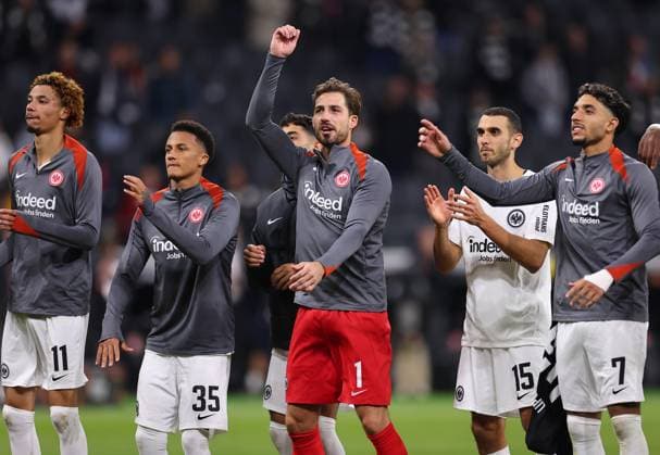Sport Bilder des Tages 24.10.2024, Fussball UEFA Europa League, Eintracht Frankfurt - FC Riga FS RFS, emonline, emspor, v.l., Torwart Kevin Trapp (Eintracht Frankfurt) jubelnd bejubelt jubelt jubeln DFL DFB REGULATIONS PROHIBIT ANY USE OF PHOTOGRAPHS AS IMAGE SEQUENCES AND OR QUASI-VIDEO. xdcx Copyright: HMBxMedia