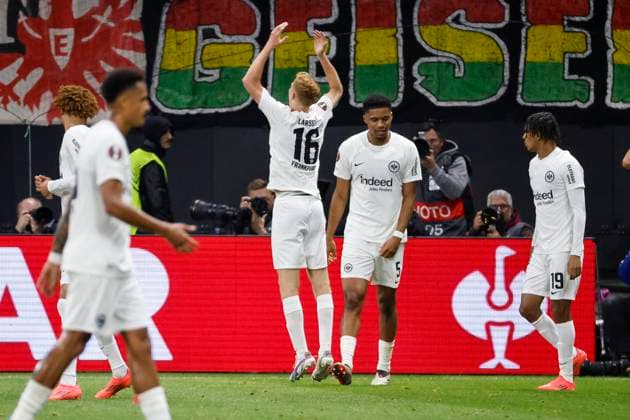 Torjubel Eintracht Frankfurt beim 1:0 durch Hugo Larsson (Eintracht Frankfurt, 16) , Fussball, UEFA Europa League, 3. Spieltag, 2024 2025, Eintracht Frankfurt vs. Rigas Futbola Skola, 24.10.2024, Frankfurt Stadion, Frankfurt am Main, Deutschland Frankfurt am Main Frankfurt Stadion Hessen Deutschland Copyright: xGrantxHubbsx