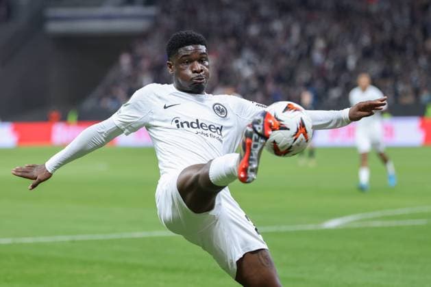 Eintracht Frankfurt - FC Rigas FS, UEFA Europa League Eric-Junior Dina Ebimbe (Eintracht Frankfurt, 26). Spiel der Ligaphase der UEFA Europa League zwischen Eintracht Frankfurt und dem FC Rigas FS am 24. Oktober 2024 im Deutsche Bank Park in Frankfurt am Main., Frankfurt am Main Hessen Deutschland Deutsche Bank Park