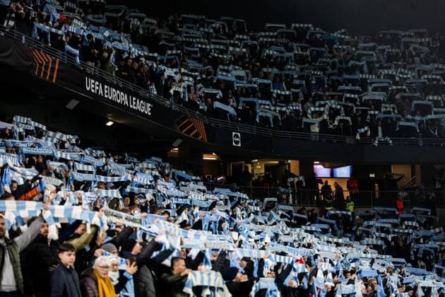 241024 Fans of Malmö FF during the UEFA Europa League football match between Malmö FF and Olympiacos on October 24, 2024 in Malmö. Photo: Petter Arvidson BILDBYRAN kod PA PA0907 fotboll football soccer fotball uefa europa league europa league malmö ff olympiacos bbeng publik Copyright: PETTERxARVIDSON BB241024PA049