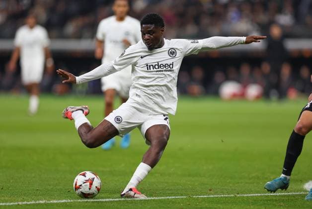 24.10.2024, Fussball UEFA Europa League, Eintracht Frankfurt - FC Riga FS RFS, emonline, emspor, v.l., Junior Dina Ebimbe (Eintracht Frankfurt) DFL DFB REGULATIONS PROHIBIT ANY USE OF PHOTOGRAPHS AS IMAGE SEQUENCES AND OR QUASI-VIDEO. xdcx Copyright: HMBxMedia