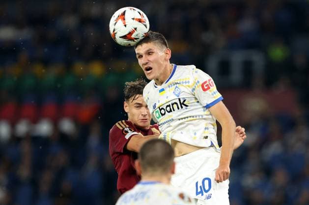 CALCIO - UEFA Europa League - AS Roma vs FC Dynamo Kyiv Rome, Italy 24.10.2024: Kristian Bilovar of Dynamo Kiev, Niccolo Pisilli of Roma during the Uefa Europa League 2024-2025, day 3, football match between AS Roma vs Dynamo Kiev at Olympic Stadium in Rome. Rome Italy  Copyright: xIPAxSport ABACAx