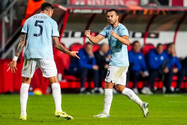 ENSCHEDE, NETHERLANDS - OCTOBER 24: Pedro Rodriguez of SS Lazio celebrates after scoring his team s first goal during the UEFA Europa League 2024 25 League Phase MD3 match between FC Twente and S.S. Lazio at FC Twente Stadium on October 24, 2024 in Enschede, Netherlands. (Photo by Rene Nijhuis)  Copyright: xRenexNijhuis
