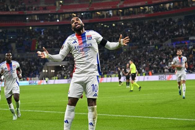 Joie de Alexandre Lacazette (lyon) FOOTBALL: Olympique Lyonnais vs Besiktas - 24 10 2024 FredericChambert Panoramic 