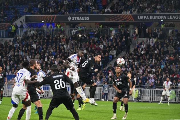 Moussa Diakaté (lyon) vs Emirhan Topçu (besiktas) FOOTBALL: Olympique Lyonnais vs Besiktas - 24 10 2024 FredericChambert Panoramic 