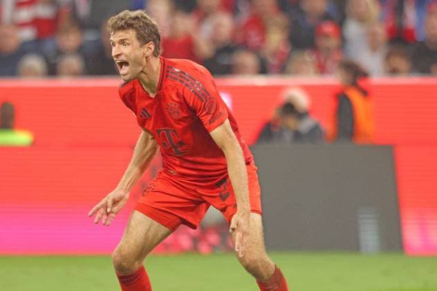 25 Thomas Müller (FCB) Portraet, Portrait, Gestik, gestikuliert Fussball 1. BL FC Bayern Muenchen - VfB Stuttgart 19.10.2024 Allianz Arena FOTO: Mladen Lackovic LakoPress