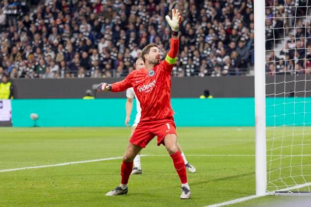 UEFA Europa League: Eintracht Frankfurt - FC Riga FS, 24.10.2024 Kevin Trapp (Eintracht Frankfurt 1), Eintracht Frankfurt - FC Riga FS, Frankfurt, Deutsche Bank Park, 24.10.2024 Copyright: xBEAUTIFULxSPORTS Gawlikx