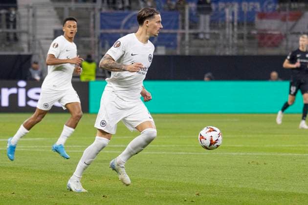 UEFA Europa League: Eintracht Frankfurt - FC Riga FS, 24.10.2024 Robin Koch (Eintracht Frankfurt 4) am Ball, Eintracht Frankfurt - FC Riga FS, Frankfurt, Deutsche Bank Park, 24.10.2024 Copyright: xBEAUTIFULxSPORTS Gawlikx