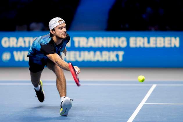 TOMAS MACHAC (CZE) (in picture) in match against JACK DRAPER (GBR) at the ATP, Tennis Herren World Tour, Erste Bank Open at the Wiener Stadthalle. Vienna