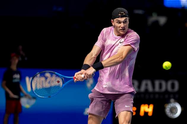 JACK DRAPER (GBR) (in picture) in match against TOMAS MACHAC (CZE) at the ATP, Tennis Herren World Tour, Erste Bank Open at the Wiener Stadthalle. Vienna