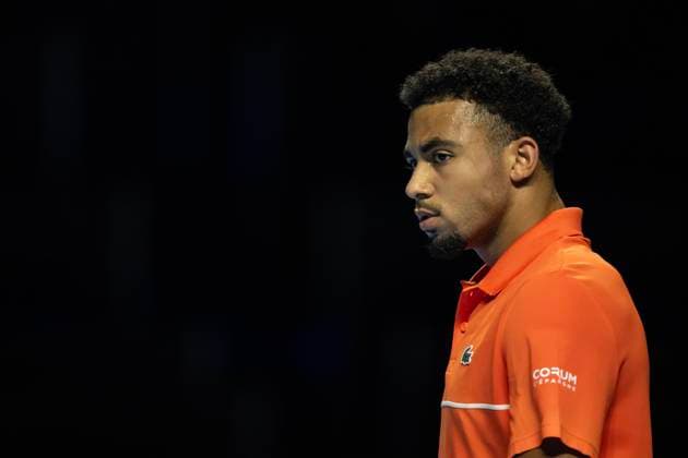 25th October 2024; St. Jakobshalle, Basel, Switzerland; ATP, Tennis Herren 500 Swiss Indoors Basel Tennis, Day 5; Arthur Fils (FRA) in action against Stefanos Tsitsipas (GRE) in the quarter finals  ActionPlus12707140 DavidxEmm