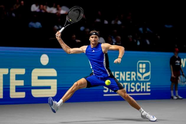 Sport Bilder des Tages ALEXANDER ZVEREV (GER) (in picture) in match against LORENZO MUSETTI (ITA) at the ATP, Tennis Herren World Tour, Erste Bank Open at the Wiener Stadthalle. Vienna