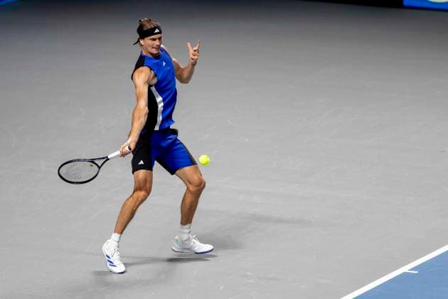 ALEXANDER ZVEREV (GER) (in picture) in match against LORENZO MUSETTI (ITA) at the ATP, Tennis Herren World Tour, Erste Bank Open at the Wiener Stadthalle. Vienna