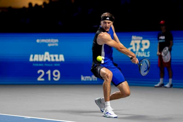 ALEXANDER ZVEREV (GER) (in picture) in match against LORENZO MUSETTI (ITA) at the ATP, Tennis Herren World Tour, Erste Bank Open at the Wiener Stadthalle. Vienna