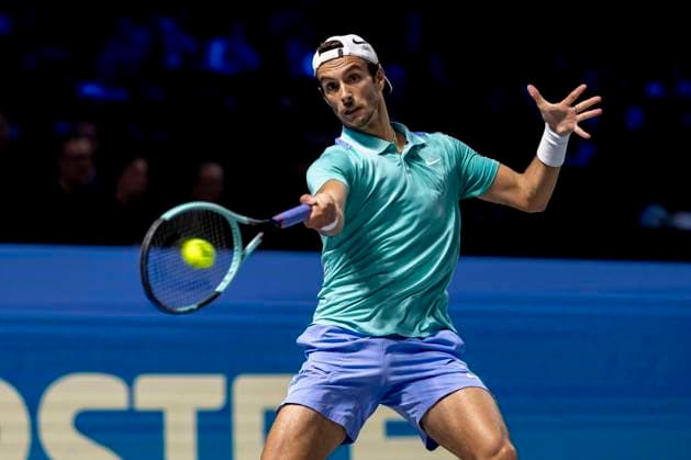 LORENZO MUSETTI (ITA) (in picture) in match against ALEXANDER ZVEREV (GER) at the ATP, Tennis Herren World Tour, Erste Bank Open at the Wiener Stadthalle. Vienna