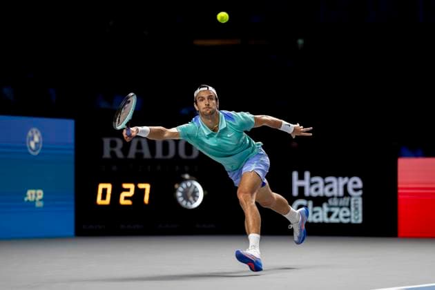 LORENZO MUSETTI (ITA) (in picture) in match against ALEXANDER ZVEREV (GER) at the ATP, Tennis Herren World Tour, Erste Bank Open at the Wiener Stadthalle. Vienna