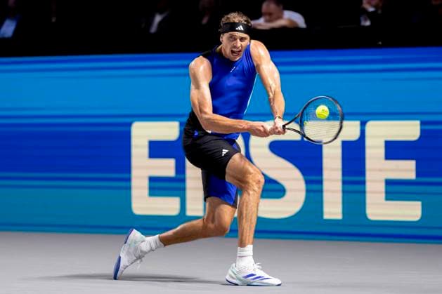 ALEXANDER ZVEREV (GER) (in picture) in match against LORENZO MUSETTI (ITA) at the ATP, Tennis Herren World Tour, Erste Bank Open at the Wiener Stadthalle. Vienna