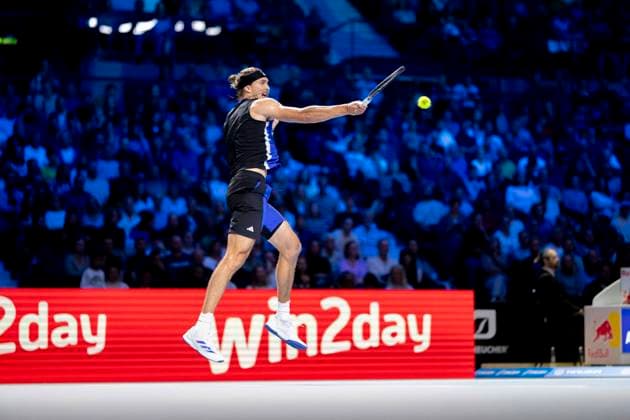 ALEXANDER ZVEREV (GER) (in picture) in match against LORENZO MUSETTI (ITA) at the ATP, Tennis Herren World Tour, Erste Bank Open at the Wiener Stadthalle. Vienna