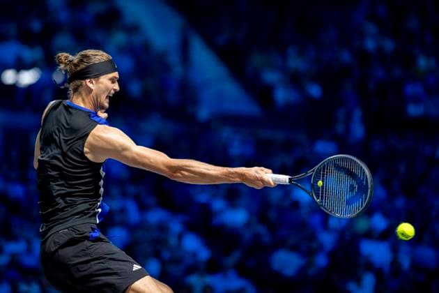 ALEXANDER ZVEREV (GER) (in picture) in match against LORENZO MUSETTI (ITA) at the ATP, Tennis Herren World Tour, Erste Bank Open at the Wiener Stadthalle. Vienna