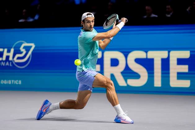 LORENZO MUSETTI (ITA) (in picture) in match against ALEXANDER ZVEREV (GER) at the ATP, Tennis Herren World Tour, Erste Bank Open at the Wiener Stadthalle. Vienna