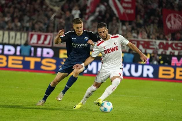 Fussball, 2.BL Saison 2024 2025, 1.FC Köln - SC Paderborn RheinenergieStadion Köln filip bilbija, sc paderborn, leart pacaradeFC Köln,