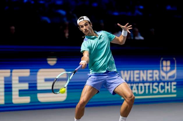 LORENZO MUSETTI (ITA) (in picture) in match against ALEXANDER ZVEREV (GER) at the ATP, Tennis Herren World Tour, Erste Bank Open at the Wiener Stadthalle. Vienna