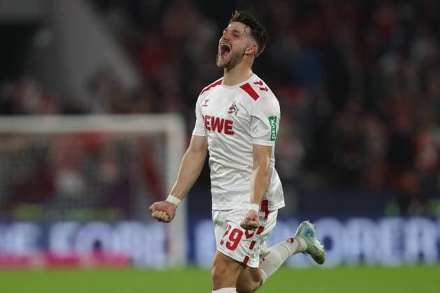 Jan Thielmann (1. FC Koeln) Torjubel, jubelt nach seinem Treffer zum 1:0 waehrend des Spiels der 2. Bundesliga zwischen 1. FC Köln und SC Paderborn 07, RheinEnergieStadion am 25. October 2024 in Köln, Deutschland. (Foto von Oliver Kaelke DeFodi Images) +++ Jan Thielmann (1. FC Koeln) celebrates after scoring his team s first goal during the 2. Bundesliga match between 1. FC Koeln and SC Paderborn 07 at RheinEnergieStadion on October 25, 2024 in Cologne, Germany. (Photo by Oliver Kaelke DeFodi Images) DFL regulations prohibit any use of photographs as image sequences and or quasi-video. not used in POL SRB CRO FRA GBR NED ITA USA Defodi-678_2024_10_25_OK_FCKSCP_1634