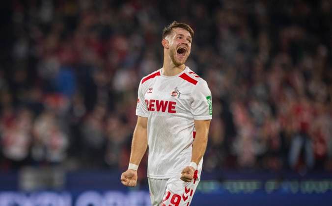 Cologne, Germany. 25th Oct 2024. Torjubel: Jan Thielmann (Köln) 1. FC Köln - SC Paderborn 25.10.2024