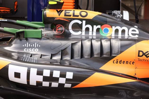 McLaren F1 Team MCL38, mechanical detail cooling louvres, aerodynamism, aerodynamic, aerodynamics during the Formula 1 Gran Premio de la Ciudad de Mexico 2024, 20th round of the 2024 Formula One World Championship, WM, Weltmeisterschaft from October 25 to 27, 2024 on the Autodromo Hermanos Rodriguez, in Mexico City, Mexico - F1 - MEXICO CITY GRAND PRIX 2024 DPPI Panoramic 241025_R20_MESSICO_DP_EA028097