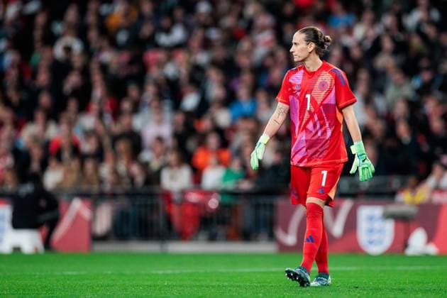 Freundschaftsspiel Damen: England - Deutschland; 25.10.2024 Ann-Katrin Berger (Deutschland, 1) Freundschaftsspiel Damen: England - Deutschland, London, Wembley Stadium am 25.10.2024 Copyright: xBEAUTIFULxSPORTS Wunderlx