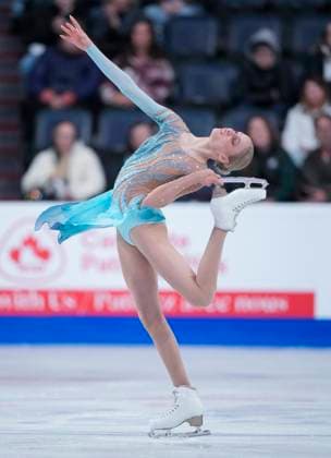 Kimmy Repond of Switzerland skates during the womens short program at the ISU Figure skating, Eiskunstlauf Skate Canada competition on October 25, 2024 in Halifax, Canada. Noxthirdxpartyxsales  (271160004)
