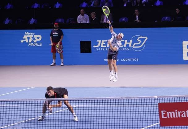 TENNIS - ATP, Tennis Herren Erste Bank Open VIENNA,AUSTRIA,26.OCT.24 - TENNIS - ATP World Tour, Erste Bank Open. Image shows Alexander Erler and Lucas Miedler (AUT).  GEPAxpictures xWalterxLuger