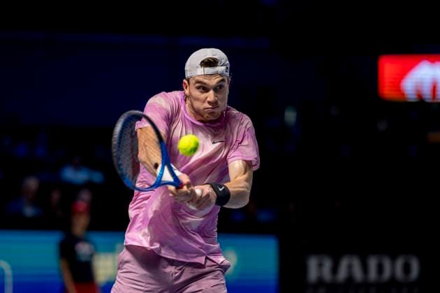 JACK DRAPER (GBR) (in picture) in match against LORENZO MUSETTI (ITA) at the ATP, Tennis Herren World Tour, Erste Bank Open at the Wiener Stadthalle. Vienna