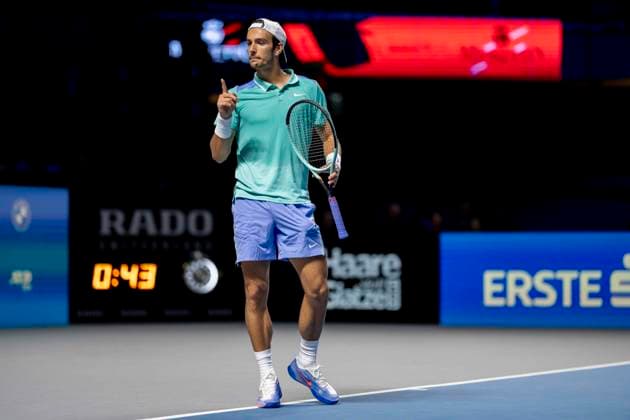 LORENZO MUSETTI (ITA) (in picture) in match against JACK DRAPER (GBR) at the ATP, Tennis Herren World Tour, Erste Bank Open at the Wiener Stadthalle. Vienna