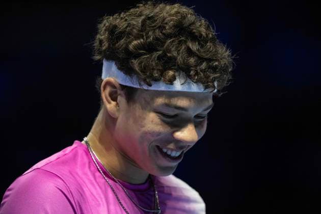 26th October 2024; St. Jakobshalle, Basel, Switzerland; ATP, Tennis Herren 500 Swiss Indoors Basel Tennis, Day 6; Arthur Fils (FRA) in action against Ben Shelton (USA) in the semi finals  ActionPlus12708519 DavidxEmm