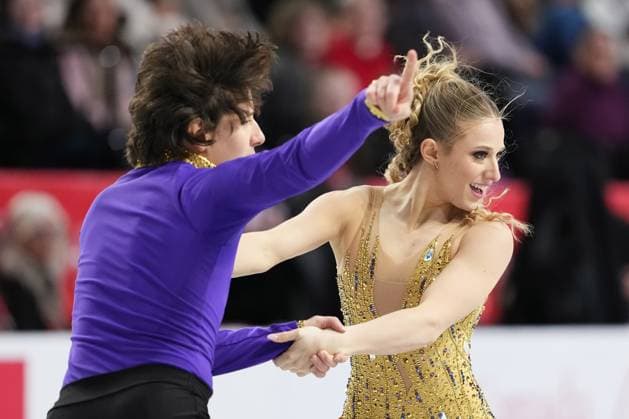 October 26, 2024, Halifax, Ns, Canada: Ice Dancers Emilea Zingas and Vadym Kolesnik, of the United States, compete in rhythm dance at the Skate Canada International Figure skating, Eiskunstlauf competition in Halifax on Saturday, October 26, 2024. Emilea Zingas, Vadym Kolesnik - ZUMAc35_ 20241026_zaf_c35_014 Copyright: xDarrenxCalabresex